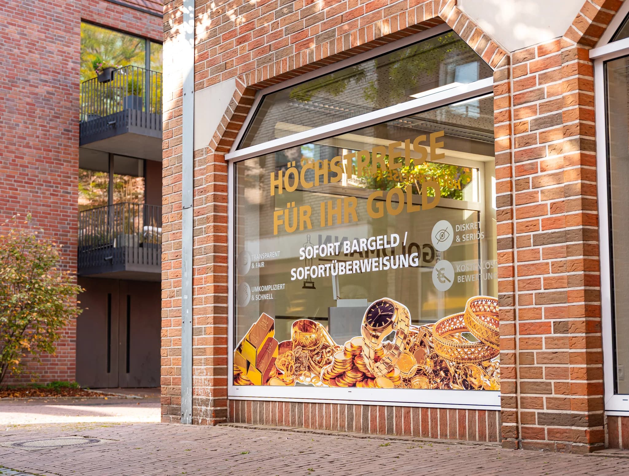 Schaufenster von Der Goldmann in der Nordhorner Innenstadt